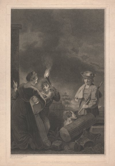 Zachodnie okno kaplicy, New College Oxford: Pasterz i pies, część szopki autorstwa George Siegmund Facius