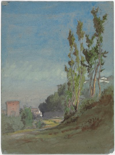 Albano, Włochy, ok. 1872 (akwarela z gwaszem na graficie) autorstwa George Snr. Inness