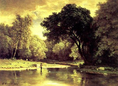 Rybak w strumieniu autorstwa George Snr. Inness