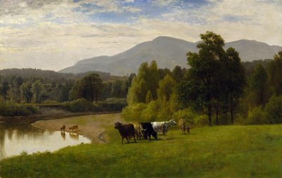 Pastwiska, 1867 (olej na papierze na płycie) autorstwa George Snr. Inness