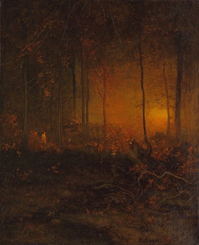 Oglądanie blasku słońca, 1887 autorstwa George Snr. Inness