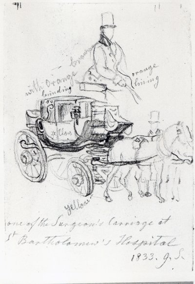 Wózek chirurga w szpitalu św. Bartłomieja, Londyn, 1833 r autorstwa George Snr Scharf