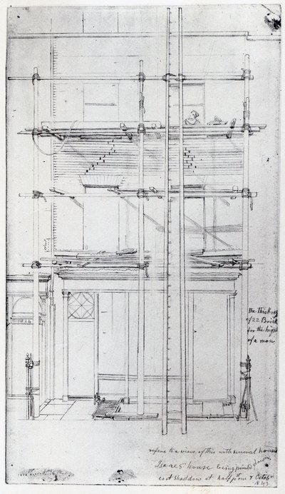Malowanie na zewnątrz domu Issaca, 1843 autorstwa George Snr Scharf