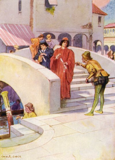 Bassanio wysłał Gratiano po Portię z pierścieniem autorstwa George Soper