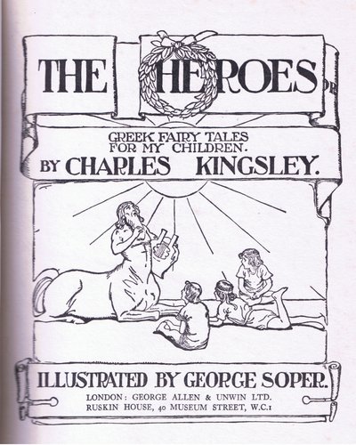 Projekt strony tytułowej, z książki The Heroes wydanej przez George Allen and Unwin 1929 autorstwa George Soper
