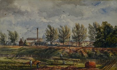 Przecięcie Great Northern Rail w Kings Cross, szkic z natury autorstwa George Stewart