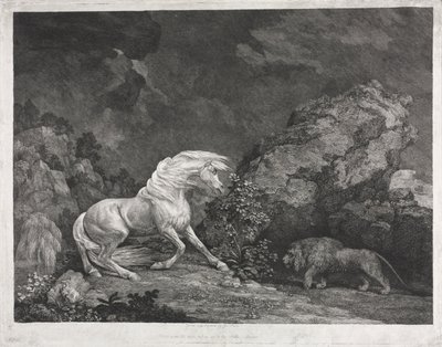 Koń przestraszony przez lwa autorstwa George Stubbs