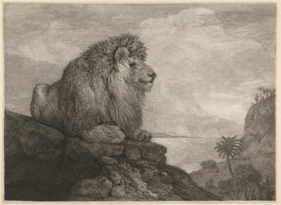 Lew [Lew odpoczywający na skale] autorstwa George Stubbs