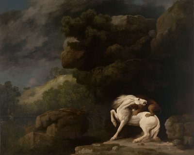Lew atakujący konia autorstwa George Stubbs