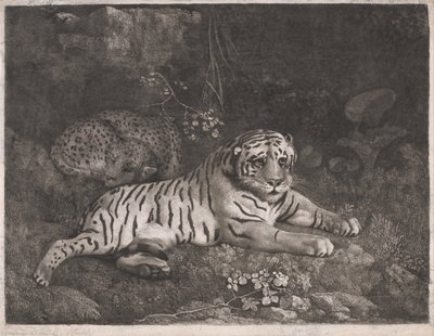Tygrys i śpiący lampart autorstwa George Stubbs