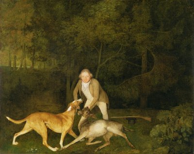 Freeman, gajowy hrabiego Clarendona, z umierającą łanią i ogarem autorstwa George Stubbs