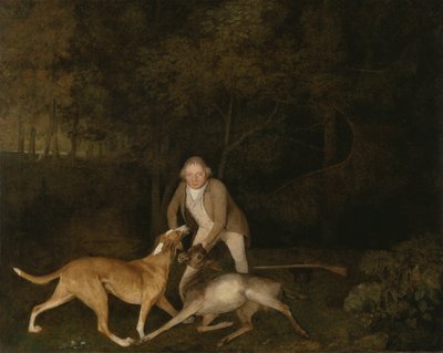 Freeman, leśniczy hrabiego Clarendon, z umierającą łanią i psem gończym autorstwa George Stubbs