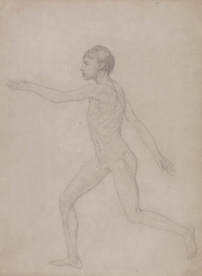 Postać ludzka, widok z boku (wstępny szkic do końcowego studium dla Tabeli VIII) autorstwa George Stubbs