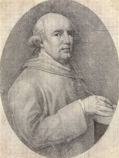 Studiuj na autoportret w emalii autorstwa George Stubbs