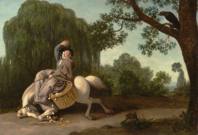 Żona rolnika i kruk, 1786. autorstwa George Stubbs