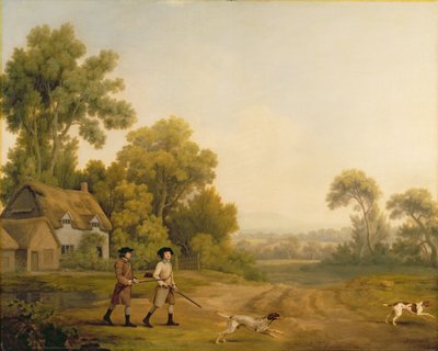 Dwóch dżentelmenów na strzelaninie (olej na płótnie) autorstwa George Stubbs