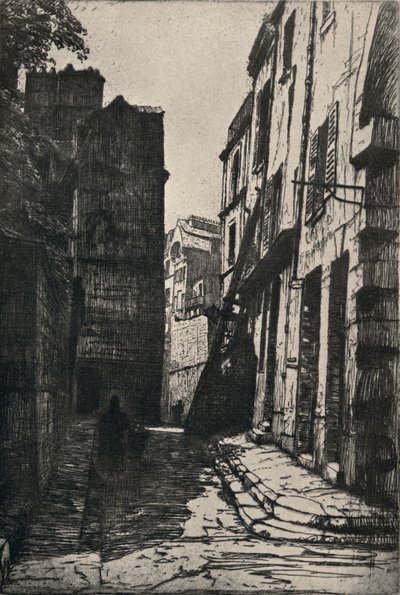„Rue des Pretres-St Severin”, 1915. autorstwa George T Plowman