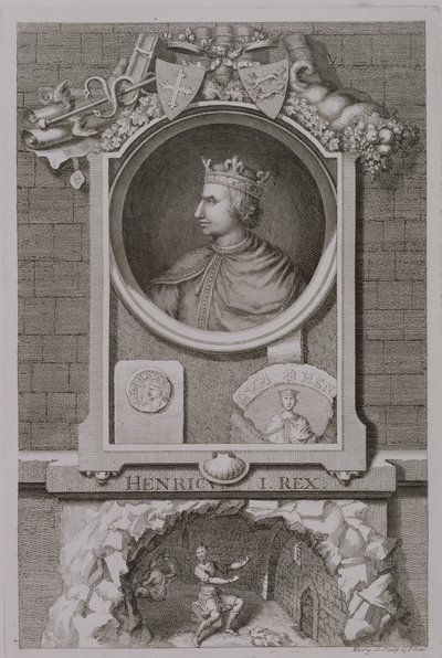 Henryk I (1068-1135) król Anglii od 1100 r., rycina autorstwa artysty autorstwa George Vertue