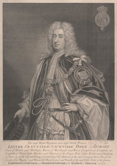 Lionel Cranfield Sackville, 1.książę Dorset autorstwa George Vertue