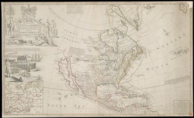 Mapa Ameryki Północnej, ok. 1720 r. (rycina) autorstwa George Vertue