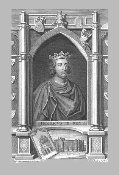 Pomnik Henryka III, ok. 1730. autorstwa George Vertue