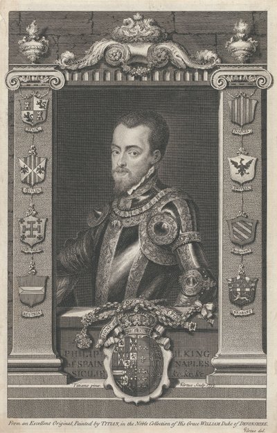 Filip II, król Hiszpanii autorstwa George Vertue