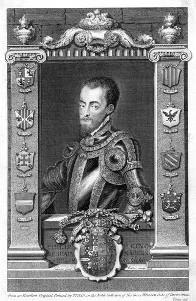 Filip II, król Hiszpanii, XVI w., 1735 autorstwa George Vertue