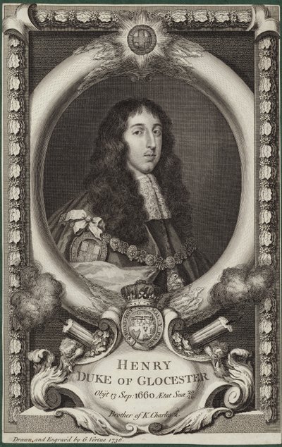 Portret Henryka Stuarta, księcia Gloucester autorstwa George Vertue