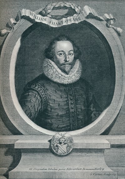 William Shakespeare 1564-1616, angielski poeta i dramaturg, 1721, 1913 autorstwa George Vertue