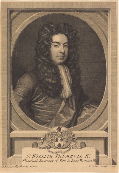 William Trumbull autorstwa George Vertue after Sir Godfrey Kneller