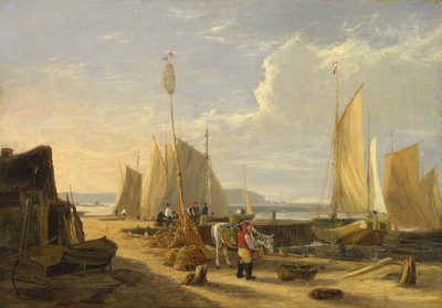 Scena portowa na wyspie Wight, patrząc w stronę igieł autorstwa George Vincent