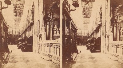 Grupa 5 widoków stereograficznych Opactwa Westminsterskiego, Londyn, Anglia, lata 1850-1910. autorstwa George W Griffith
