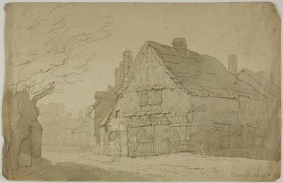 Kuźnia w Guildford (recto); Szkic dwóch pni drzew (verso) autorstwa George Wallwyn Shepheard