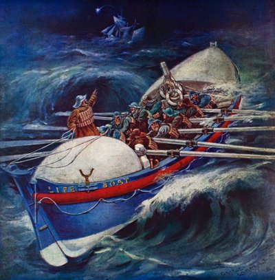 Łódź ratunkowa próbuje ratować (kolor lito) autorstwa George Washington Lambert