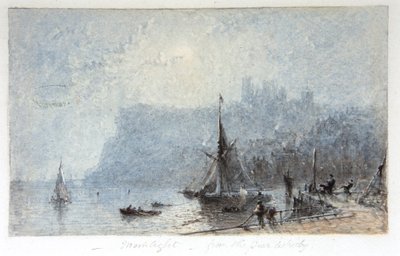 Światło księżyca - z molo w Whitby autorstwa George Weatherill