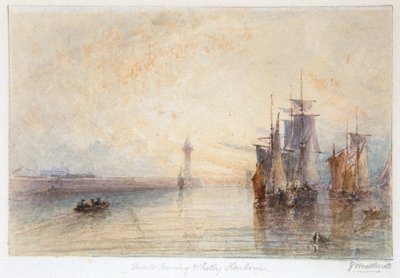 Statki wypływające z portu Whitby (akwarela) autorstwa George Weatherill