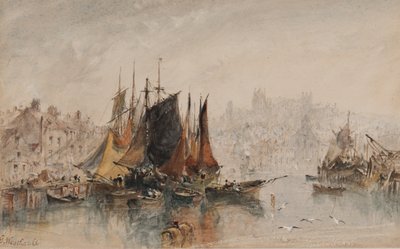 Port Whitby (atrament i toaleta na papierze) autorstwa George Weatherill