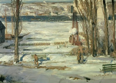 Poranny śnieg - Rzeka Hudson, 1910 autorstwa George Wesley Bellows