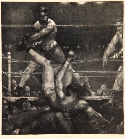 Dempsey przez liny, 1923-24 autorstwa George Wesley Bellows