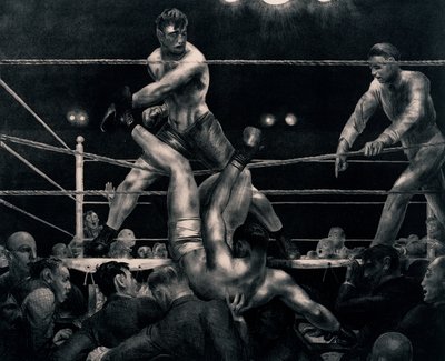 Dempsey i Firpo, 1923-24 autorstwa George Wesley Bellows