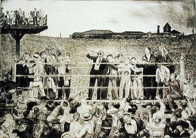 Przedstawiamy Georgesa Carpentiera (1894-1975): walkę Dempsey-Carpentier autorstwa George Wesley Bellows