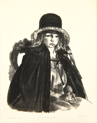 Jean w czarnym kapeluszu, 1923-24 autorstwa George Wesley Bellows