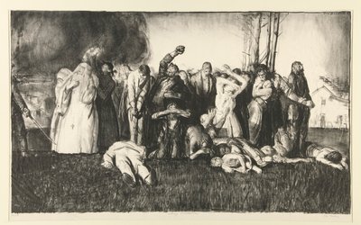 Village Massacre lub Massacre at Dinant, z serii WOJNA autorstwa George Wesley Bellows
