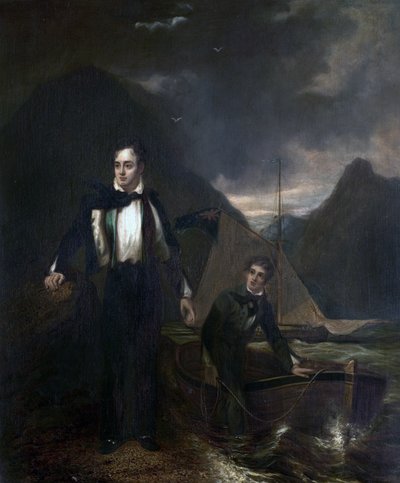 6. Lord Byron i jego sługa Robert Rushton autorstwa George after Sanders