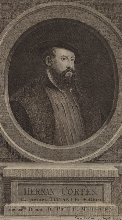 Hernan Cortes, hiszpański konkwistador autorstwa George after Vertue
