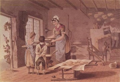 Wyrabianie ciast owsianych, grawerowane przez braci Havell, wyd. 1813 przez Robinsona i Syna (patrz także 56302) autorstwa George after Walker