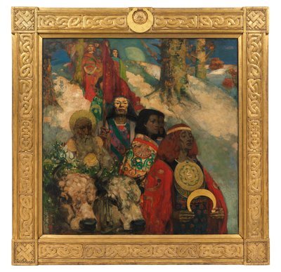 Druidzi - przynoszący jemiołę autorstwa George and Hornel Edward A. (1864 1933) Henry