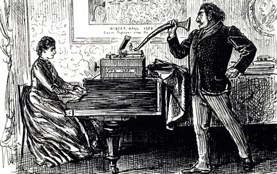 Gramofon Edisona autorstwa George du Maurier