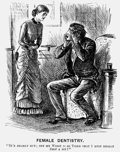 „Stomatologia kobieca”, 1879 autorstwa George du Maurier