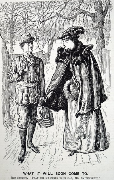 Zachowania współczesnej kobiety. autorstwa George du Maurier
